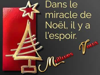 Cartes de Noël personnalisées: Dans le miracle de Noël, il y a l'espoir. Meilleurs Vœux.
