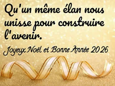 Cartes de Noël personnalisées: Qu'un même élan nous unisse pour construire l'avenir. 