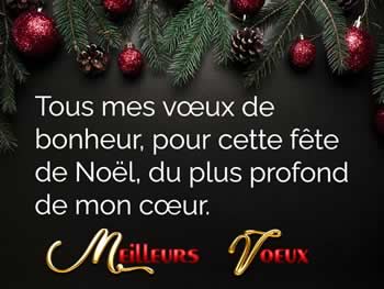 Cartes de Noël personnalisées: Tous mes vœux de bonheur, Pour cette fête de Noël, Du plus profond de mon cœur.