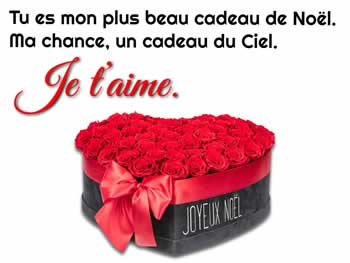 Cartes de Noël personnalisées: Tu es mon plus beau cadeau de Noël. Ma chance, un cadeau du Ciel. Je t’aime.